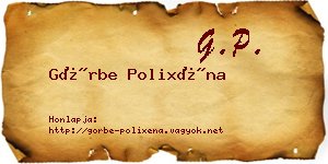 Görbe Polixéna névjegykártya